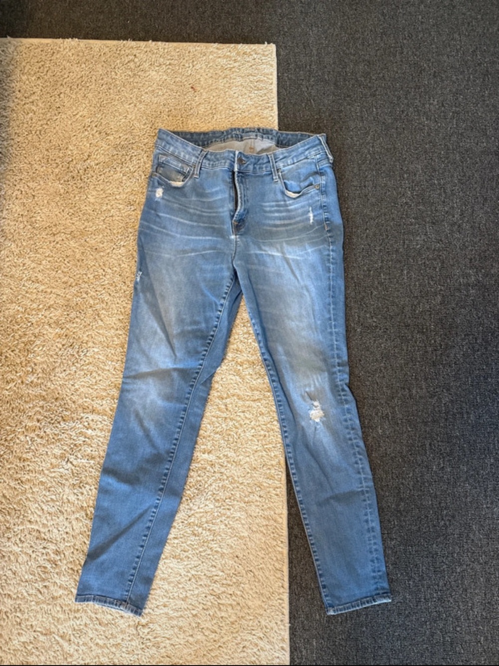 Old Navy Light Blue Distressed High-Rise Skinny Jeans